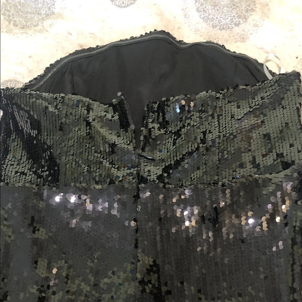 Lulu's Black Sequin Strapless Prom Dress - Picture 6 of 10